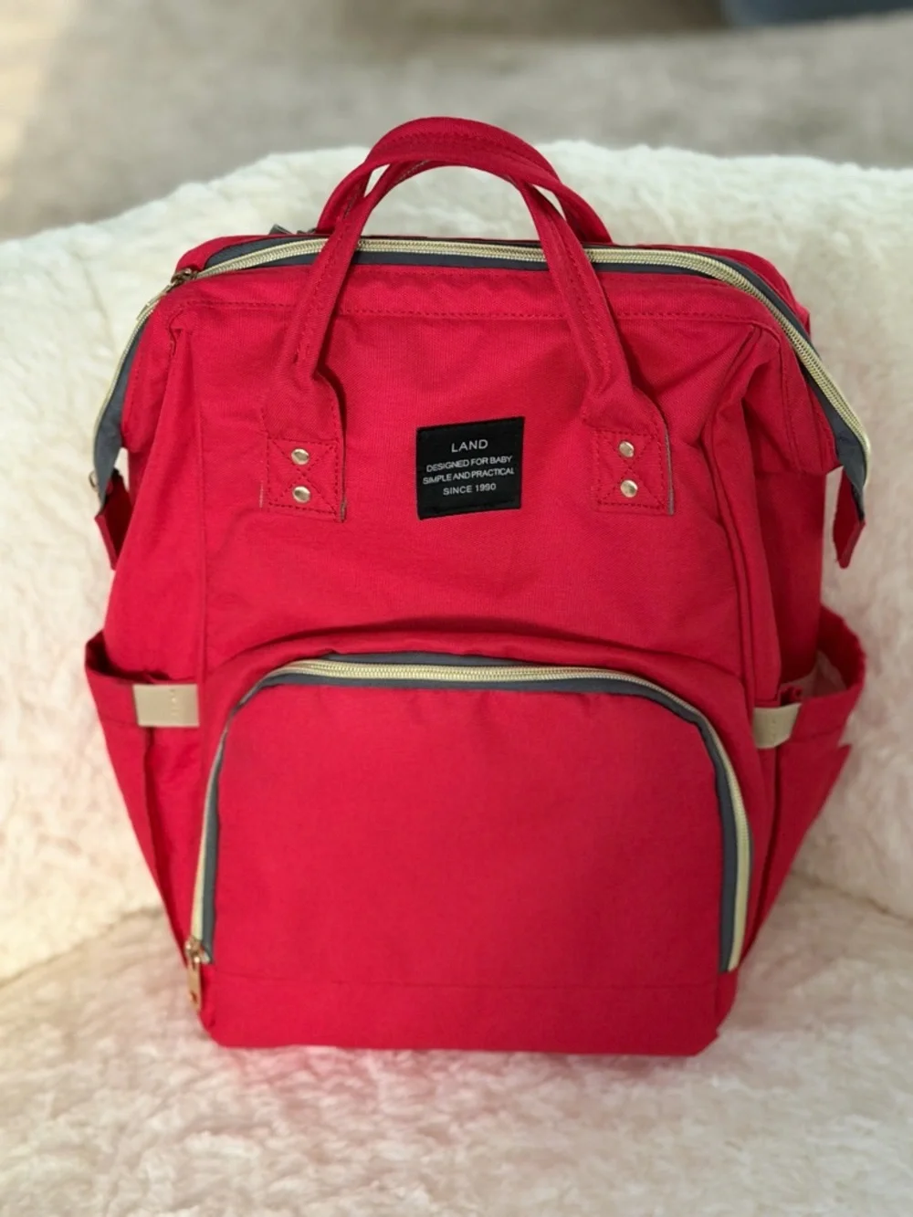 AND Bright Red Canvas LAND Backpack